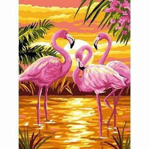 Flamants Rose (Pink Flamingos Tapestry Canvas 131 187 by Royal Paris