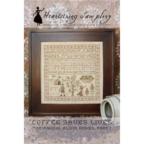 Coffee Saves Lives Cross Stitch Chart by Heartstring Samplery