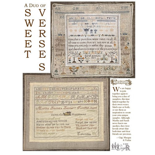 Duo of Sweet Verses Cross Stitch Chart by Needlework Press