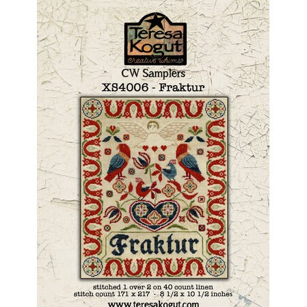 Fraktur C.W. Sampler Cross Stitch Chart by Teresa Kogut