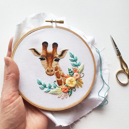 Giraffe Embroidery Kit by Jessica Long