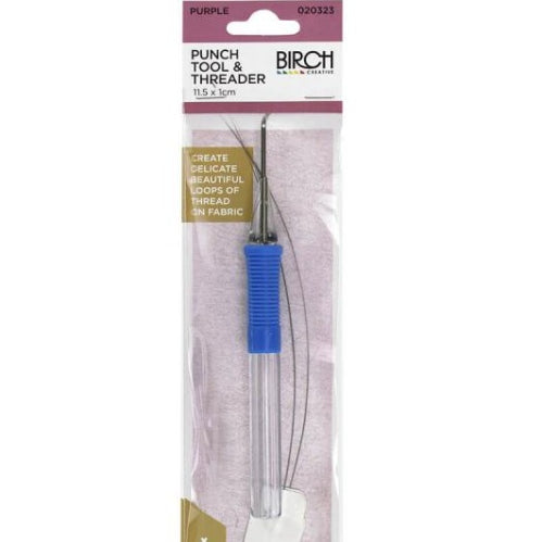 Punch Needle - Fine Thread Plastic Handle Punch tool and Threader