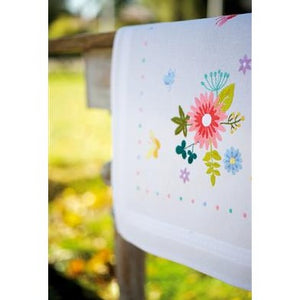 Spring Flowers and Butterflies Table Runner Kit PN- 0175588 by Vervaco