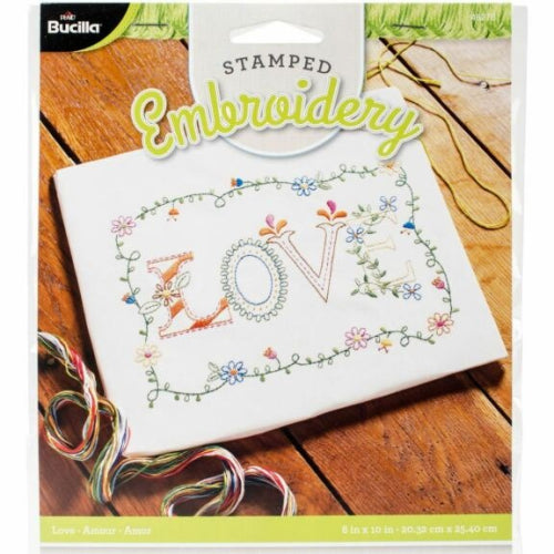Love Stamped Embroidery Kit by Bucilla