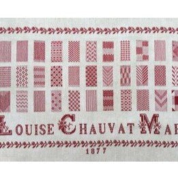 Elle Brode en Lettres Carmin Cross Stitch Chart by Reflets de Soie