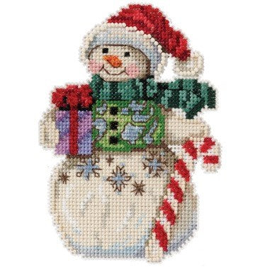Snowman With Candy Cane by Jim Shore - Mill Hill 2021 Series