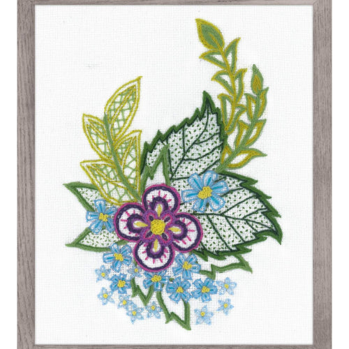 Sketch with Cornflowers Embroidery Kit by Riolis