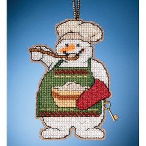 Cooking Snowman Snow Fun Charmed Ornament Kit by Mill Hill  - 2021 Series