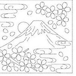 Mt Fuji (Hana-Fukin) Sashiko preprinted Sampler