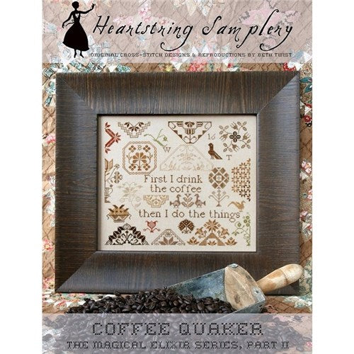 Coffee Quaker Cross Stitch Chart by Heartstring Samplery