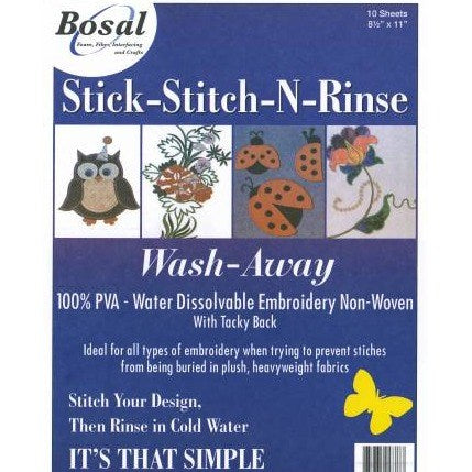 Stick-Stitch-N-Rinse Wash-Away Stabilizer by Bosal