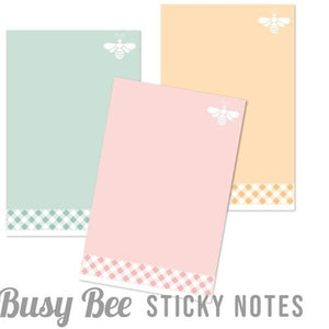 Busy Bee Sticky Notes (Pack of 3) by It's Sew Emma