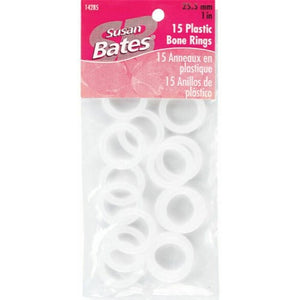 1" Plastic Bone Rings by Susan Bates (for making Dorsett Buttons)