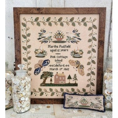 Pink Cottage School Cross Stitch Chart by Hello from Liz Mathews