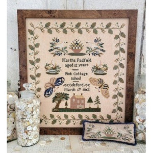 Pink Cottage School Cross Stitch Chart by Hello from Liz Mathews