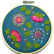 Tropical Flowers Applique Hoop Craft Kit by Corinne Lapierre