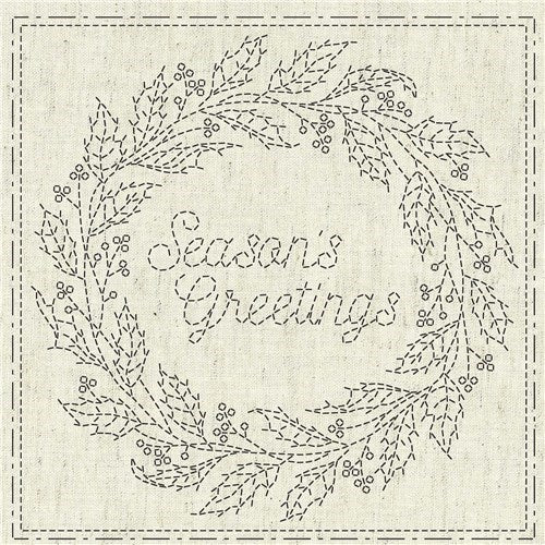 Sashiko Cloth Christmas Wreath