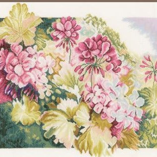 Geraniums Cross Stitch Kit by Lanarte (PN-0164073)