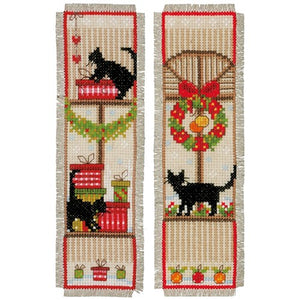 Christmas Atmosphere Bookmark Counted Cross Stitch Kit by Vervaco - Set of 2