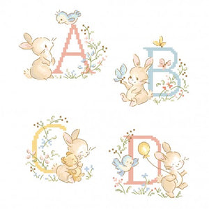 Bunny Rabbit Alphabet Chart by Les Brodeuses Parisiennes