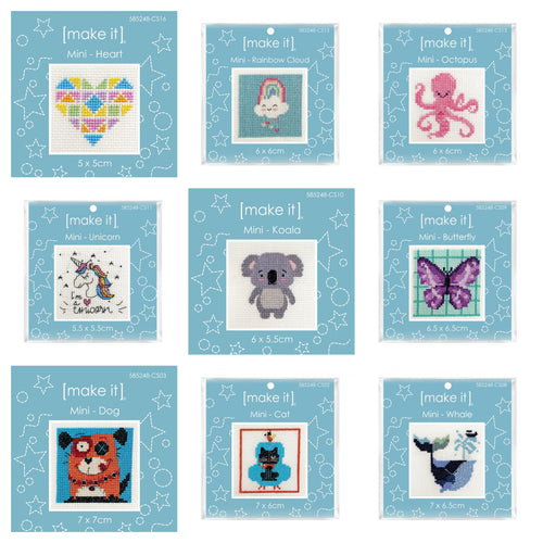 Mini Cross Stitch Kits by Make It